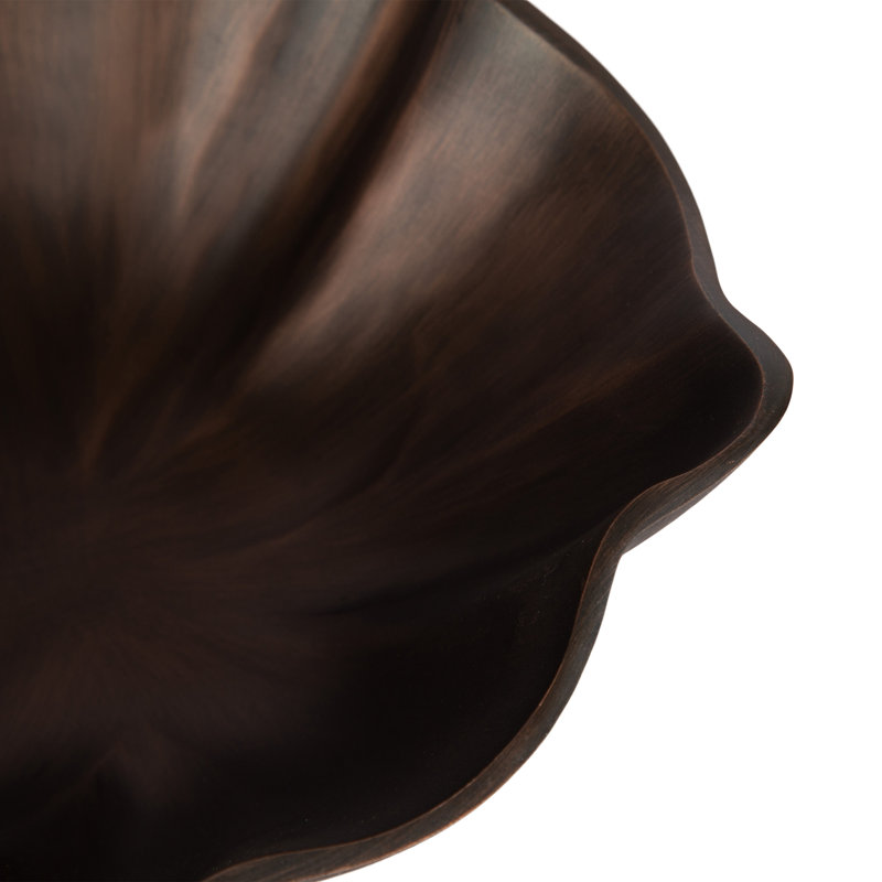 Bol décoratif en métal Flutte Wavy, Brun