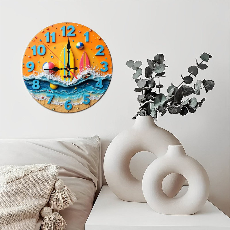 Horloge murale colorée