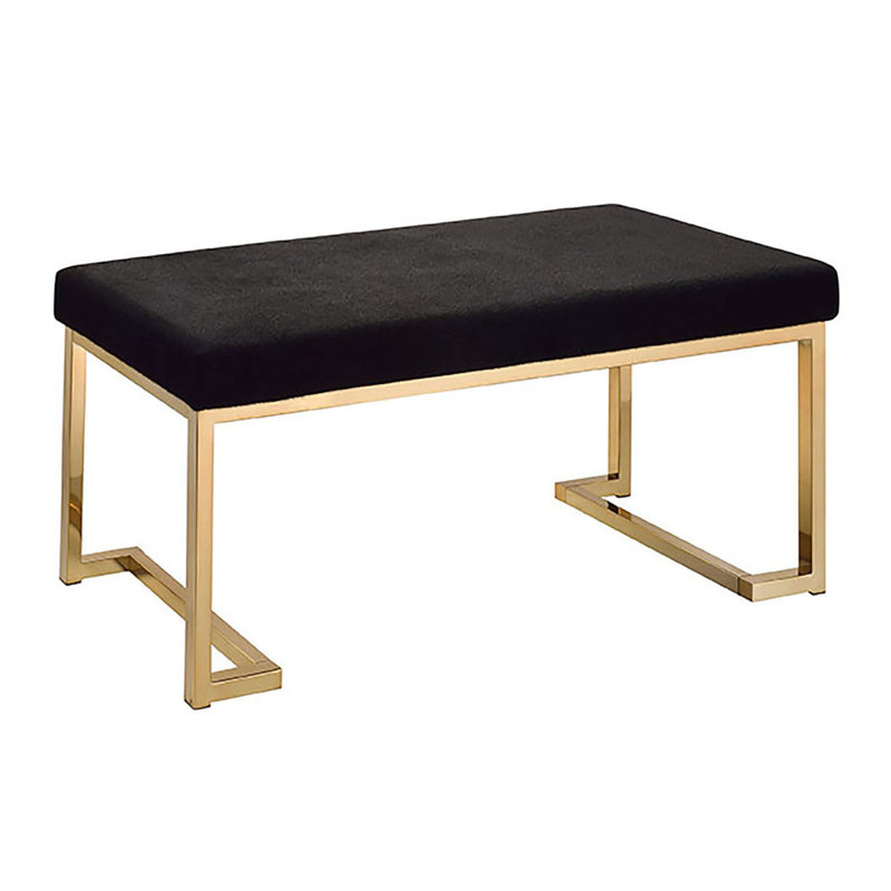 Banc noir et champagne avec base en C en métal