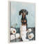 «Cute Dachshund Dog», papier de toilette, bleu sarcelle, salle de bain par The Creative Bunch Studio, reproduction d'art sur toile encadrée