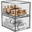 Organisateur de maquillage, organisateurs de salle de bain empilables et rangement, boîte de rangement pour cosmétiques transparente pour coiffeuse, soins de la peau, armoires de cuisine, ensemble de 2 garde-manger