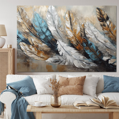 Gold Feather Extravaganza II - Glam Feather Wall Art