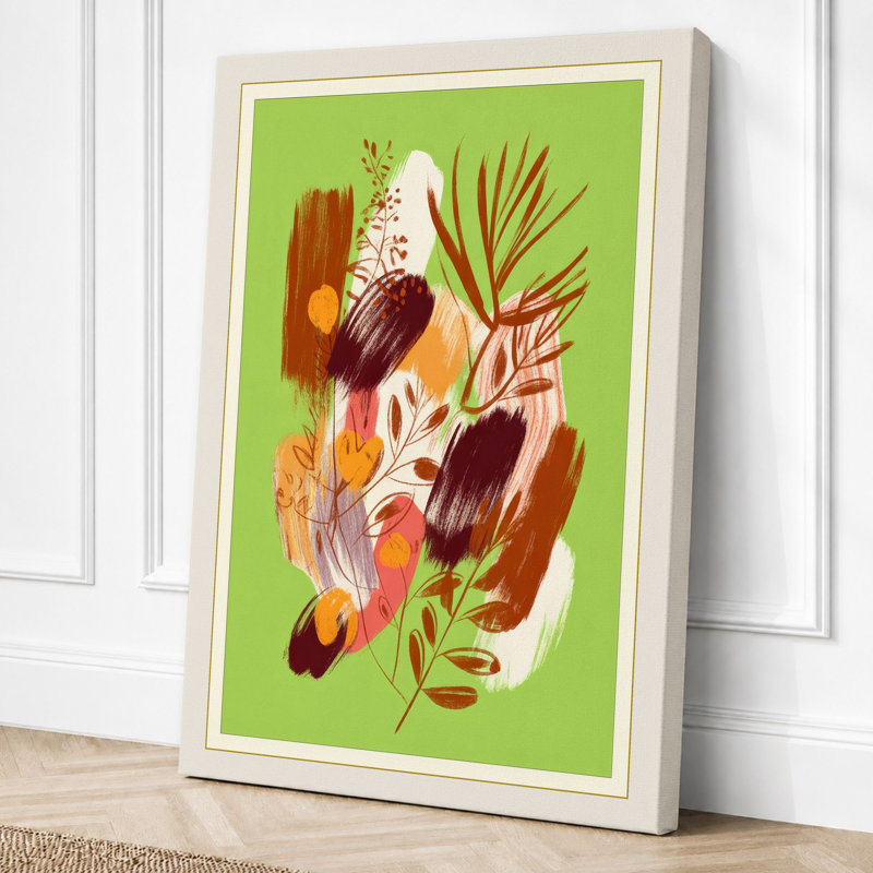Dried Botanicals Study Botanical - Wrapped Canvas, 18x12 - 45.7 x 30.5 cm, Cream Border