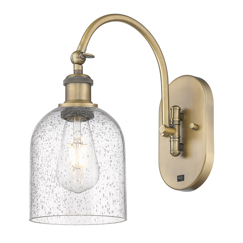 Odaniel Steel Armed Sconce, Seedy, Brushed Brass