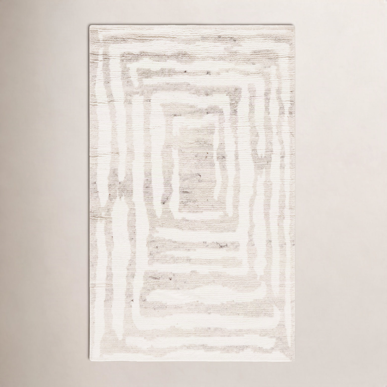 Kass Ivory Beige Hand-Woven Flatweave Wool Rug, Rectangle 4' x 6'