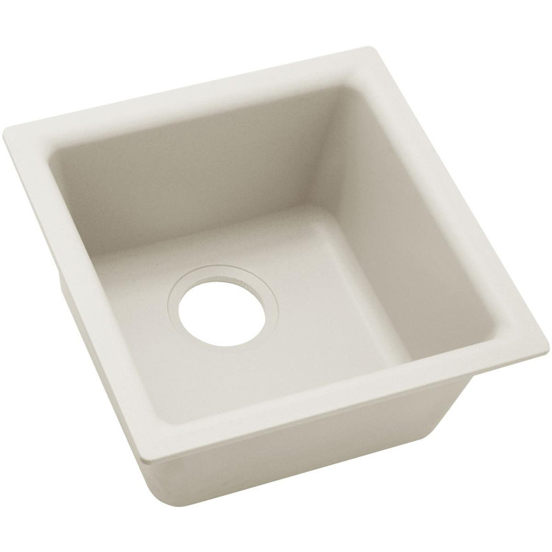 Évier de bar à double fixation l 16 po x l 16 po Quartz Luxe, Ricotta