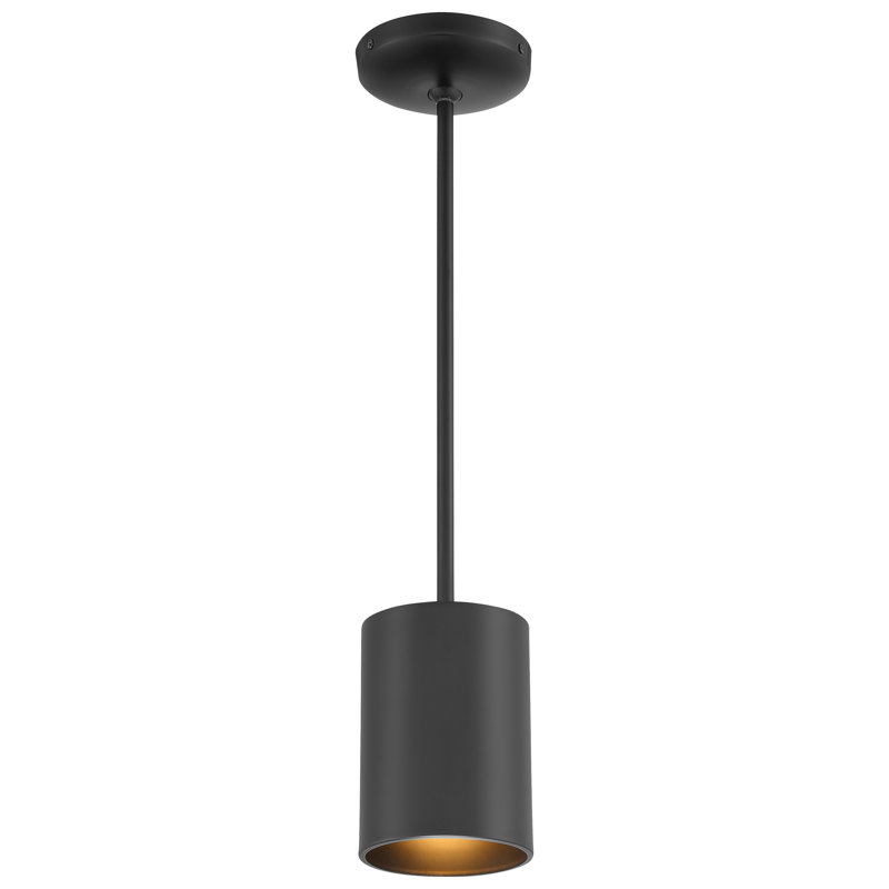 Courter 1 - Light Single Pendant, Matte Black, 6.5" H x 4.75" W x 4.75" D, Incandescent (Bulb Not Included)