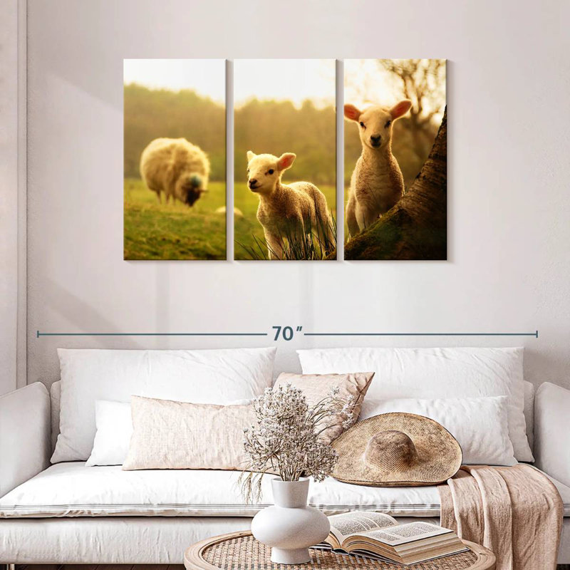 Brampt Baby Lambs, 28" H x 45" W