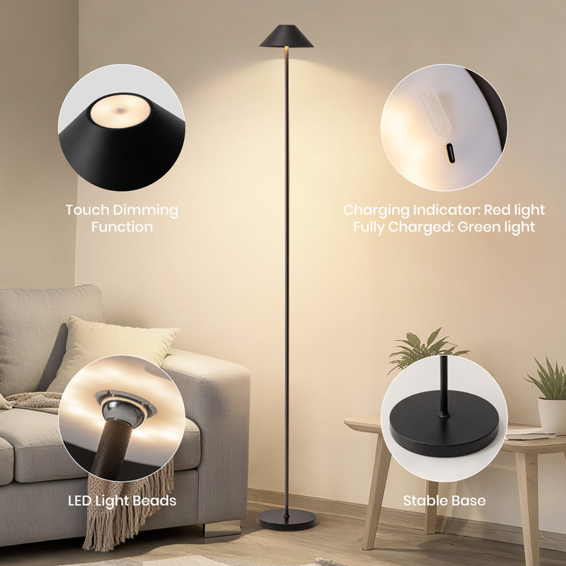 Modern Table Lamp With Usb Port, Cordless Touch Contro,Rechargeable Battery, Mini Bedside Lamp For Nightstand
