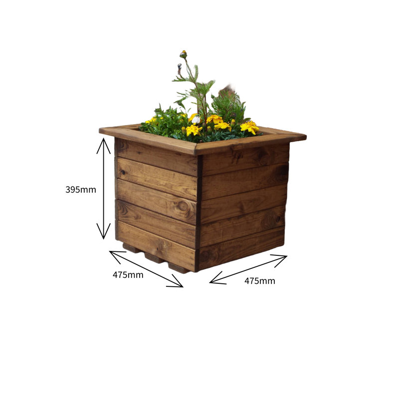 Belardo Handmade Wood Planter Box, 40cm H x 48cm W x 48cm