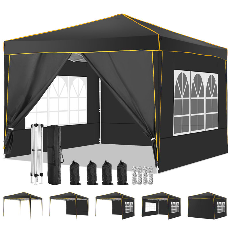 1.5m x 1.5m Metal Canopy, Black