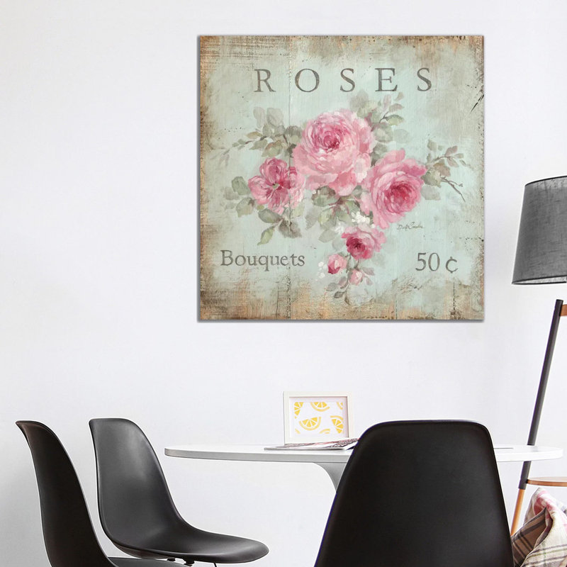 Rose Bouquets (50 Cents) by Debi Coules - Print on Canvas, No Frame, 93.98 cm H x 93.98 cm W x 1.91 cm D
