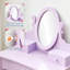 Ensemble de coiffeuse pour enfants avec miroir et tabouret, bureau de maquillage pour enfants avec tiroir, miroir réglable sans éclairage, table de maquillage pour chambre - Violet