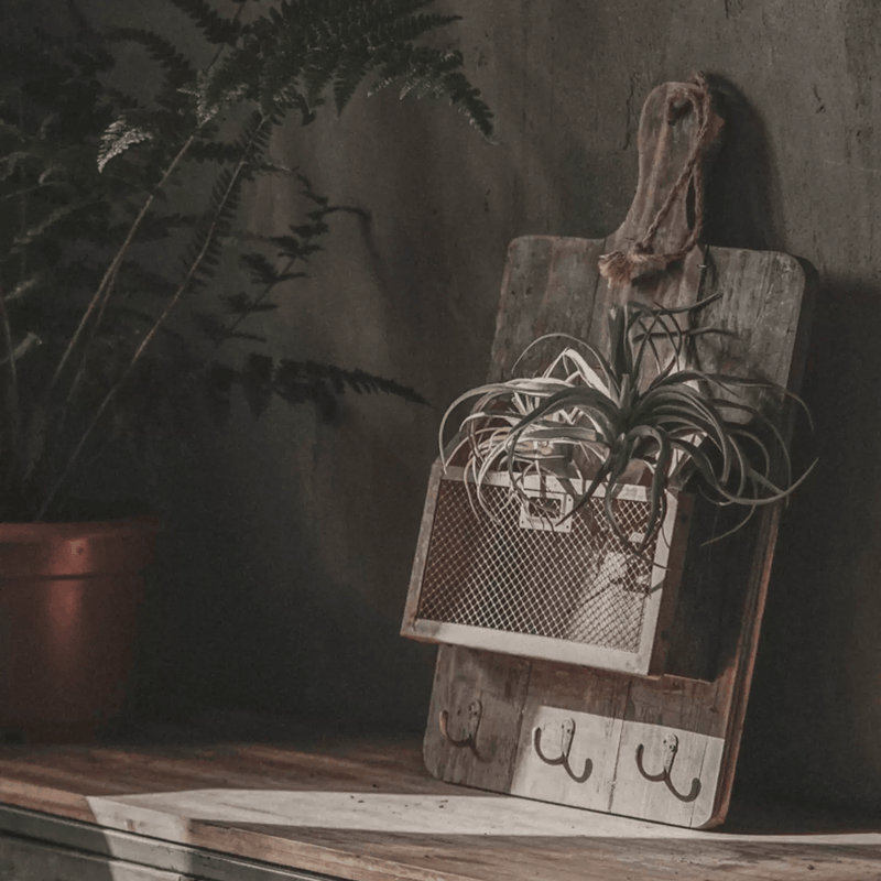 Porte-courrier et clé en bois rétro