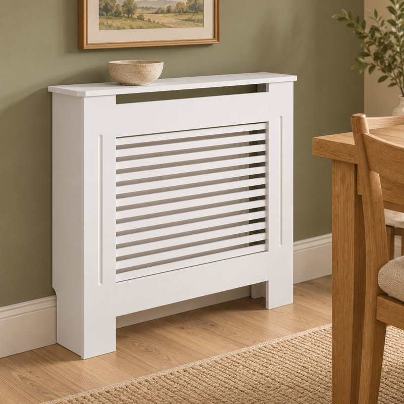 Jebediah 92cm H MDF Radiator Cover with Horizontal Slats and Display Shelf, 92.2 cm H x 78 cm W x 19 cm D