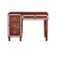 Meuble-lavabo et tabouret de couleur cerise - tiroirs de rangement, design élégant, coussin de siège, siège en bois d'hévéa avec placage élégant, placage de peuplier,