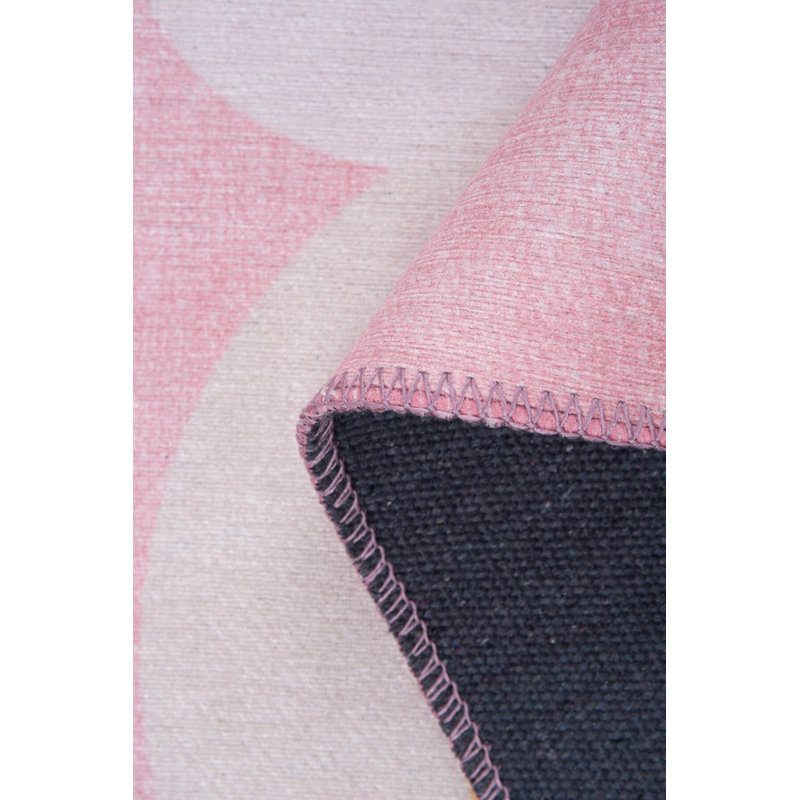 Tapis décoratif tissé à motif animal rose pour enfants, Tapis de couloir 2 pi 6 po x 9 pi 11 po
