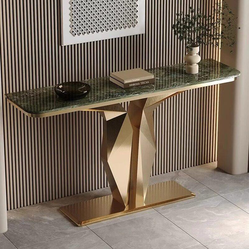 Console légère en métal de style luxueux., 33.4" H x 54.3" W x 13.7" D, Green