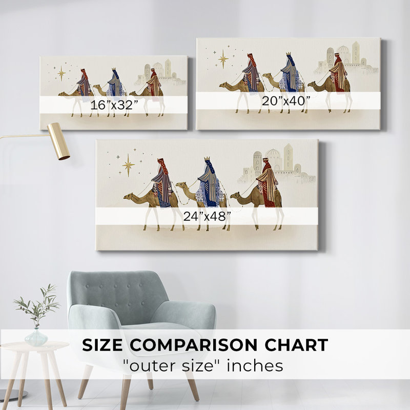 «Away In A Manger Collection D Premium», toile tendue avec châssis - prête à être accrochée, H 16 po x l 32 po x P 1,5 po