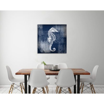 «Sea Horse On Blue», toile tendue par Lula Bijoux Studio