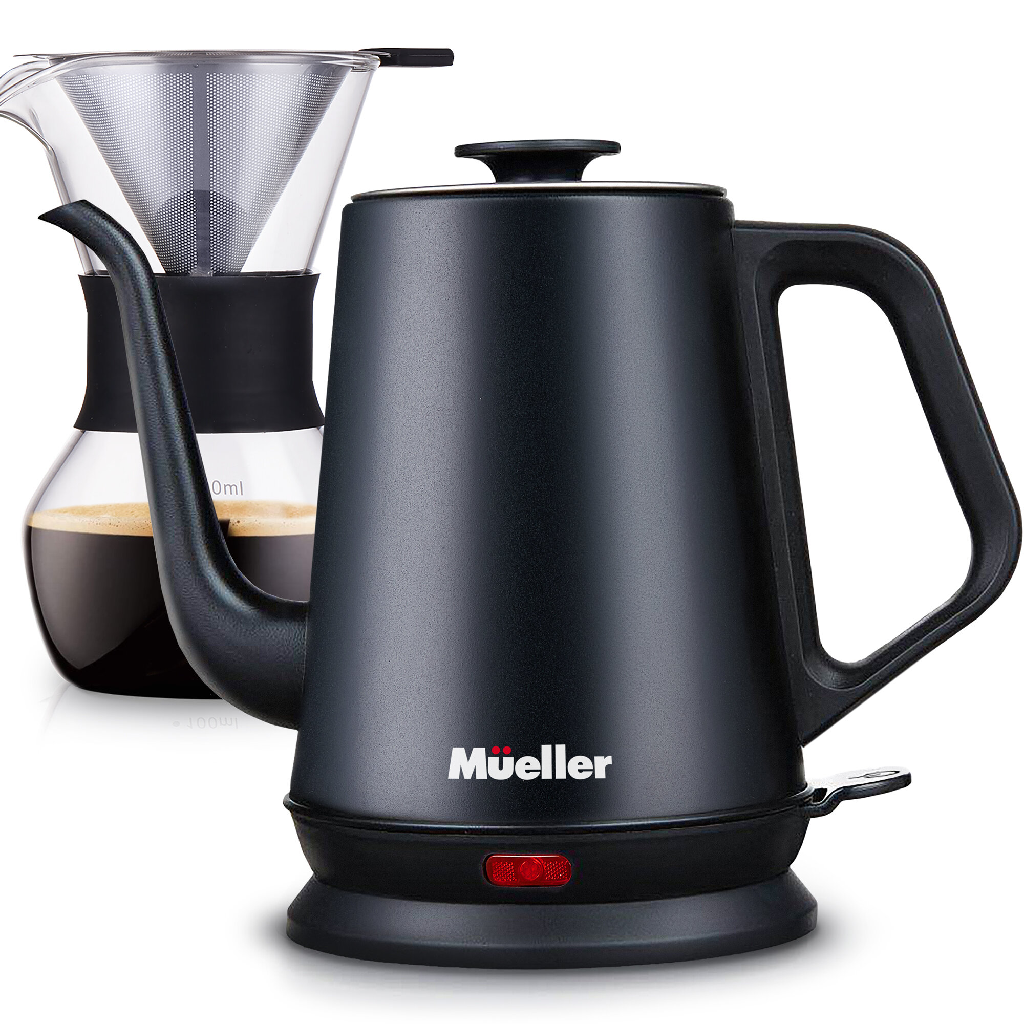  Mueller Electric Kettle, Safe Drinking Tritan Copolyester Heat  Resistant ExacTemp Powerful 1500W, Tea/Coffee Pot-360 Degree Cordless,  Boil-Dry Protection Auto Shut-Off: Home & Kitchen