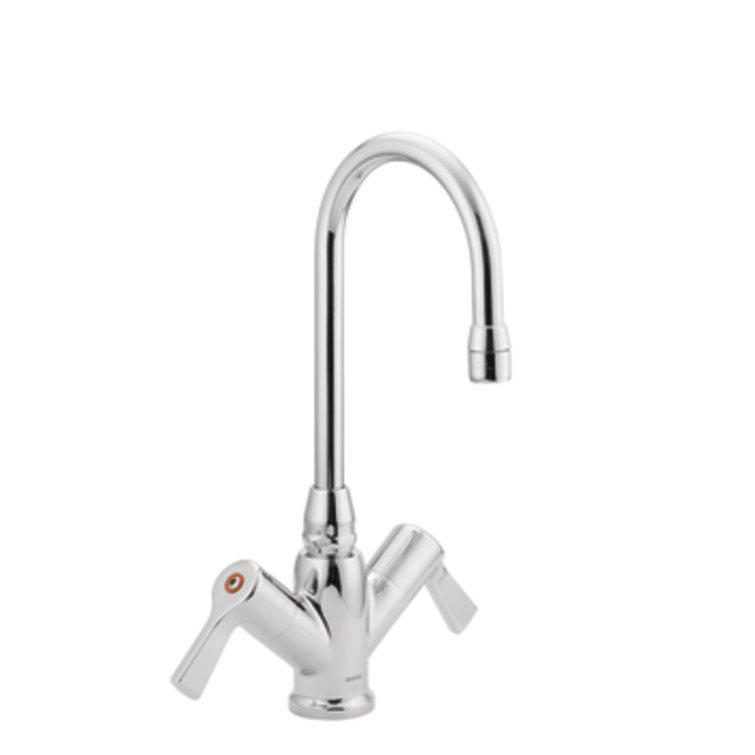 M-Dura Single Hole Faucet with Gooseneck Spout and Double Lever Handle