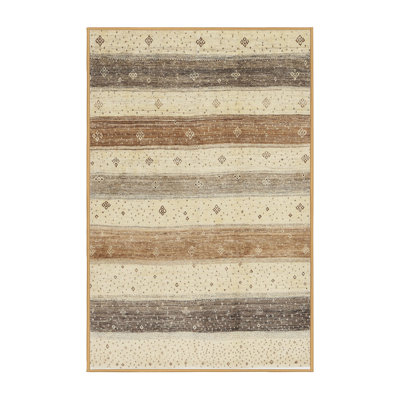 Tapis beige/gris contemporain