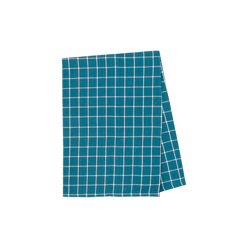 Windowpane Peacock Cotton Woven Kitchen Towel Decor