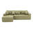 Compression Sectionals Sofa Bed, Faux Leather Modern L Shaped Couch for Home