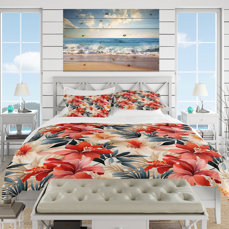 Ensemble de housse de couette Tropical Whisper, Housse de couette pour très grand lit et 2 très