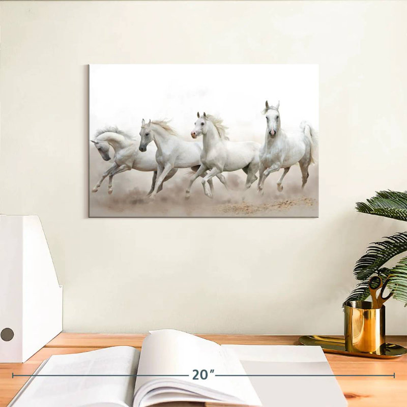 Brampt White Arabian Horses, 8'' H X 12'' W