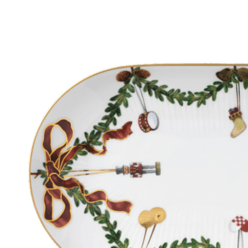 Royal Copenhagen Star Fluted Christmas Oblong Platter