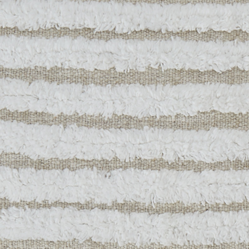 Farissen Rectangular White and Tan Tufted Pillow
