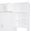 Lit mural blanc avec bureau, armoire supérieure et rangement pour grand lit dans des pièces multifonctionnelles