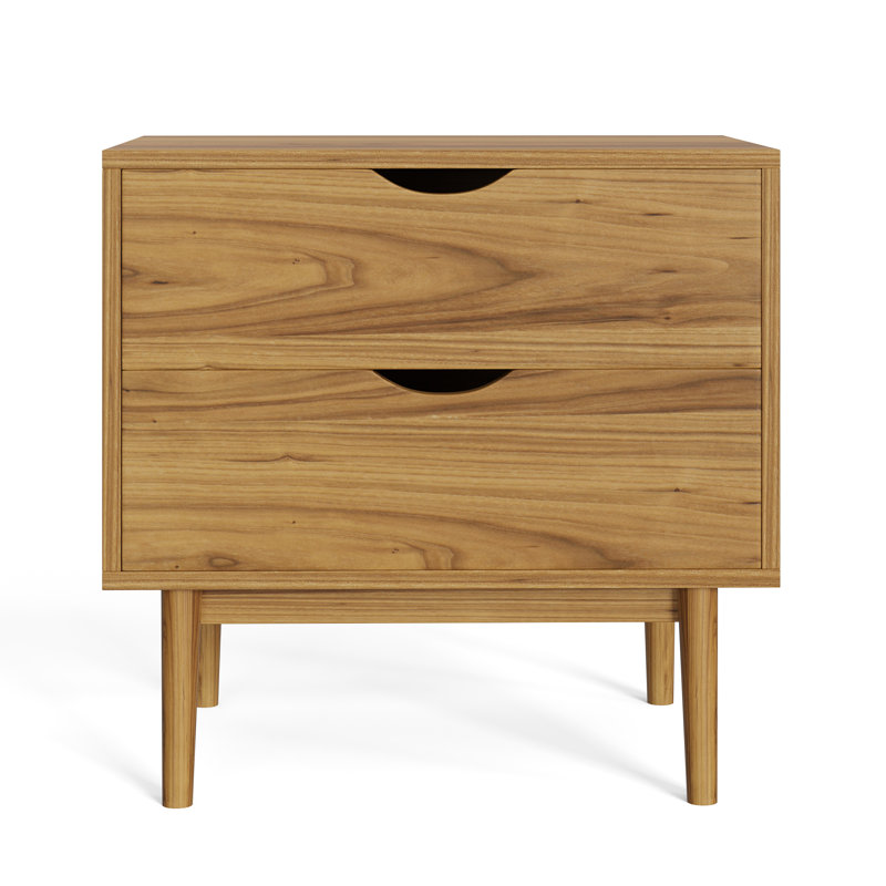 Table de chevet 2 tiroirs Indra, Naturel
