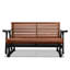 2-Seater Solid Wood Patio Glider Chair, Dark Grey And Dark Brown-123040648