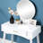 Wood Vanity And Stool In White - Functional Elegant Add Style To Your Room Stylish With Storage Drawer For Makeup Essentials Solid Construction-966387861