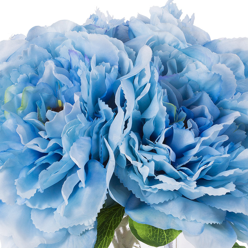 Arrangements floraux en soie pivoines dans un vase, Bleu