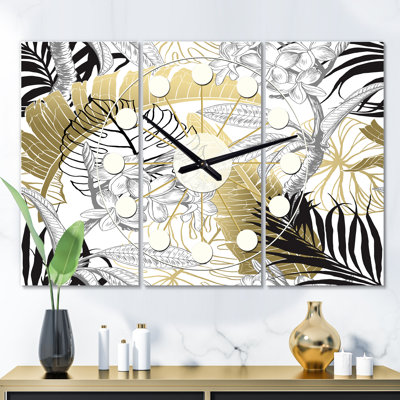 Horloge murale tridimensionnelle tropicale i Mid-Century