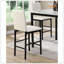 Ensemble de chaises blanches à hauteur de comptoir 4 pièces Cadre en métal noir Mobilier de salle à manger décontracté revêtu de similicuir