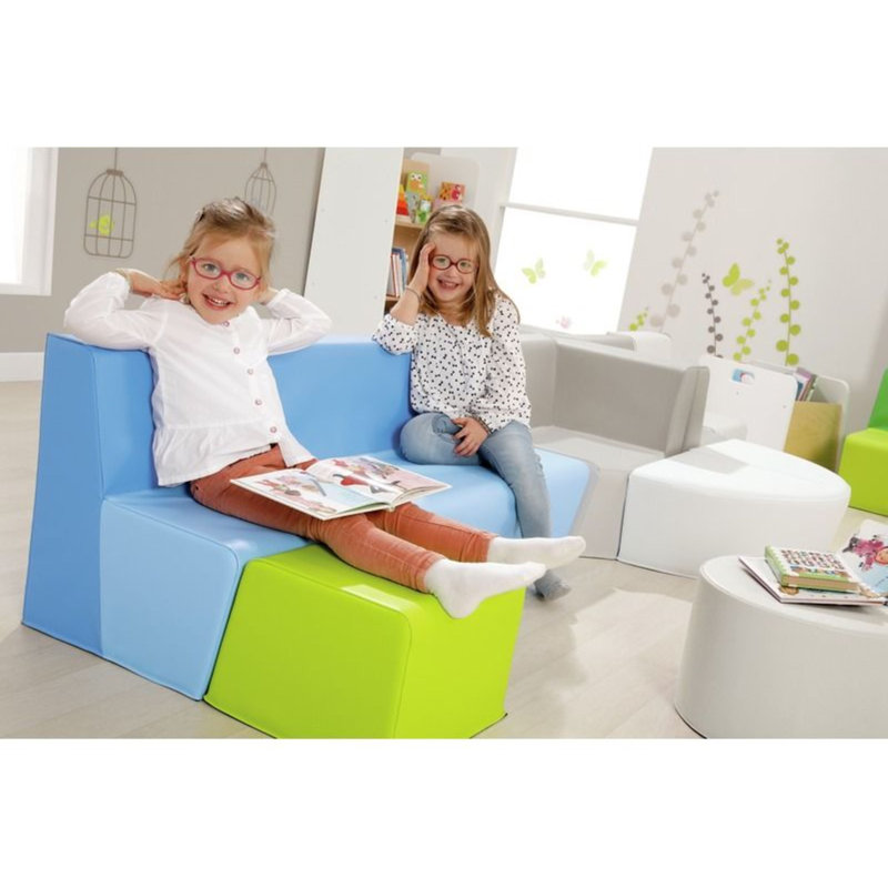 Quadrant Pouffe Basic - Seat Height: 6", Light Green, 10" H x 19" W x 19" D