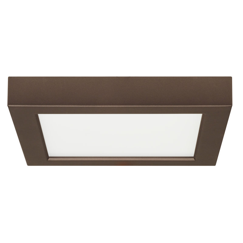 Plafonnier encastré 1 lumière DEL Longworth, Blanc, Carré H 1 po x l 7 po x P 7 po