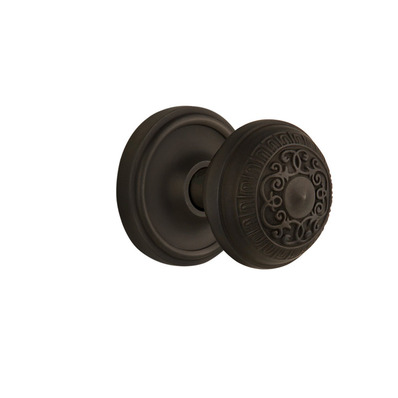 Poignée de porte Classic Rosette avec œuf et fléchettes, Bronze frotté à l'huile, 2-3/8 po