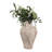 Modern Sculptural Ceramic Table Vase with Textured Form for Home Decor - Artistic Tall Flower Vase Accent for Living Room or Console Styling - Ivory & Tan-2121766037