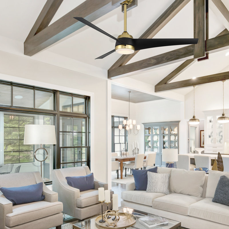 Ventilateur de plafond à hélice à 3 pales de 56 po d'extérieur / d'intérieur avec télécommande et ensemble d'éclairage à DEL inclus Sonoma, fonctionne avec l'assistant Google, Amazon Alexa, Samsung Smart Things