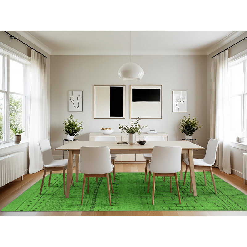 Hansberry Washable Geometric Indoor Rug, Rectangle 7' x 10'