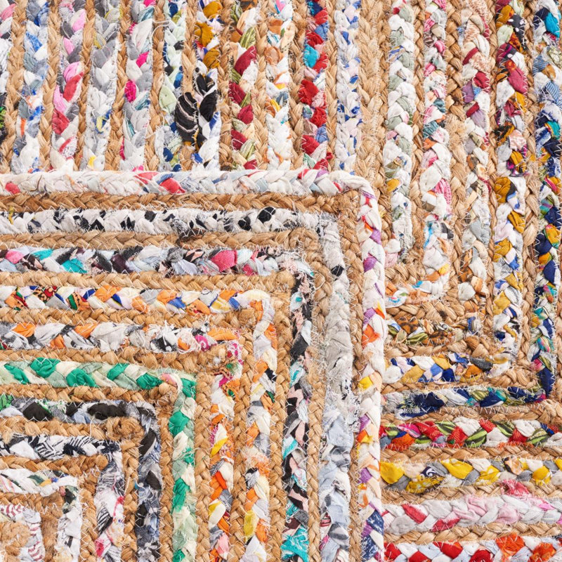 Herzig Flatweave Cotton Beige/Yellow Rug, Rectangle 69 x 122 cm