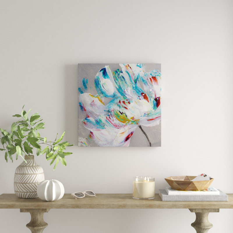 Flower Power - reproduction d'art, H 32 po x l 32 po x P 1,5 po, Toile tendue
