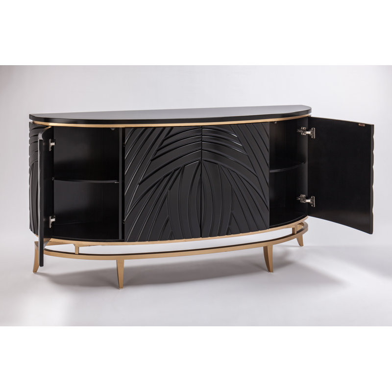 71.5'' Sideboard, Black/Gold