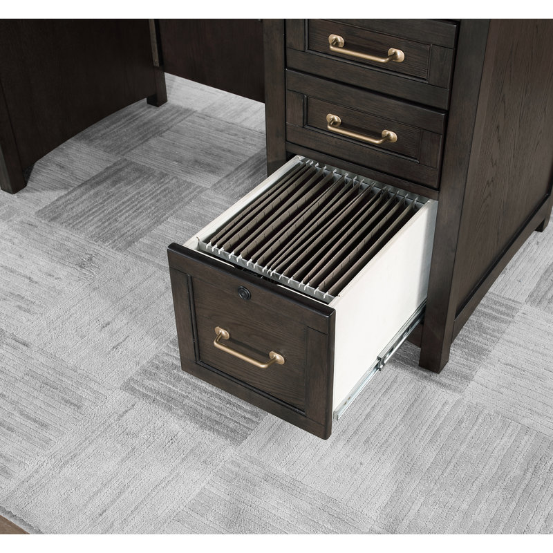 Solid Hardwood and Oak Veneer Desk